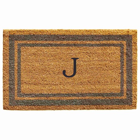 Calloway Mills Monogram Door Mat, Natural, Periwinkle, 24 in W x 36 in L 153022436J